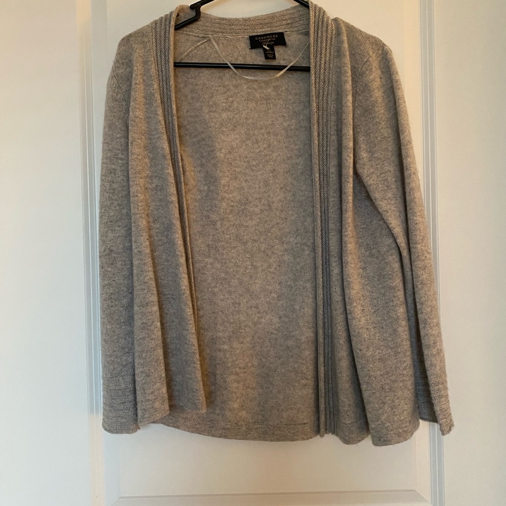 100% Cashmere Grey Cardigan (XS)